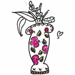Vase For Flowers Embroidery Design 11 Vase For Flowers Embroidery Design 11